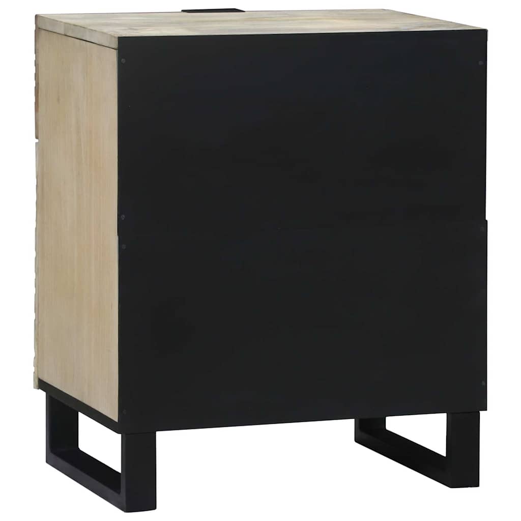 Armadio da Notte con cassetto Bianco e Nero 50 x 33 x 60 cm