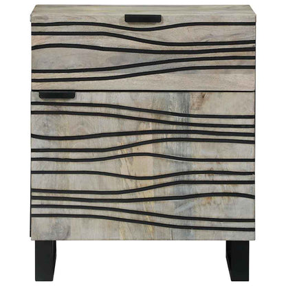 Armadio da Notte con cassetto Bianco e Nero 50 x 33 x 60 cm