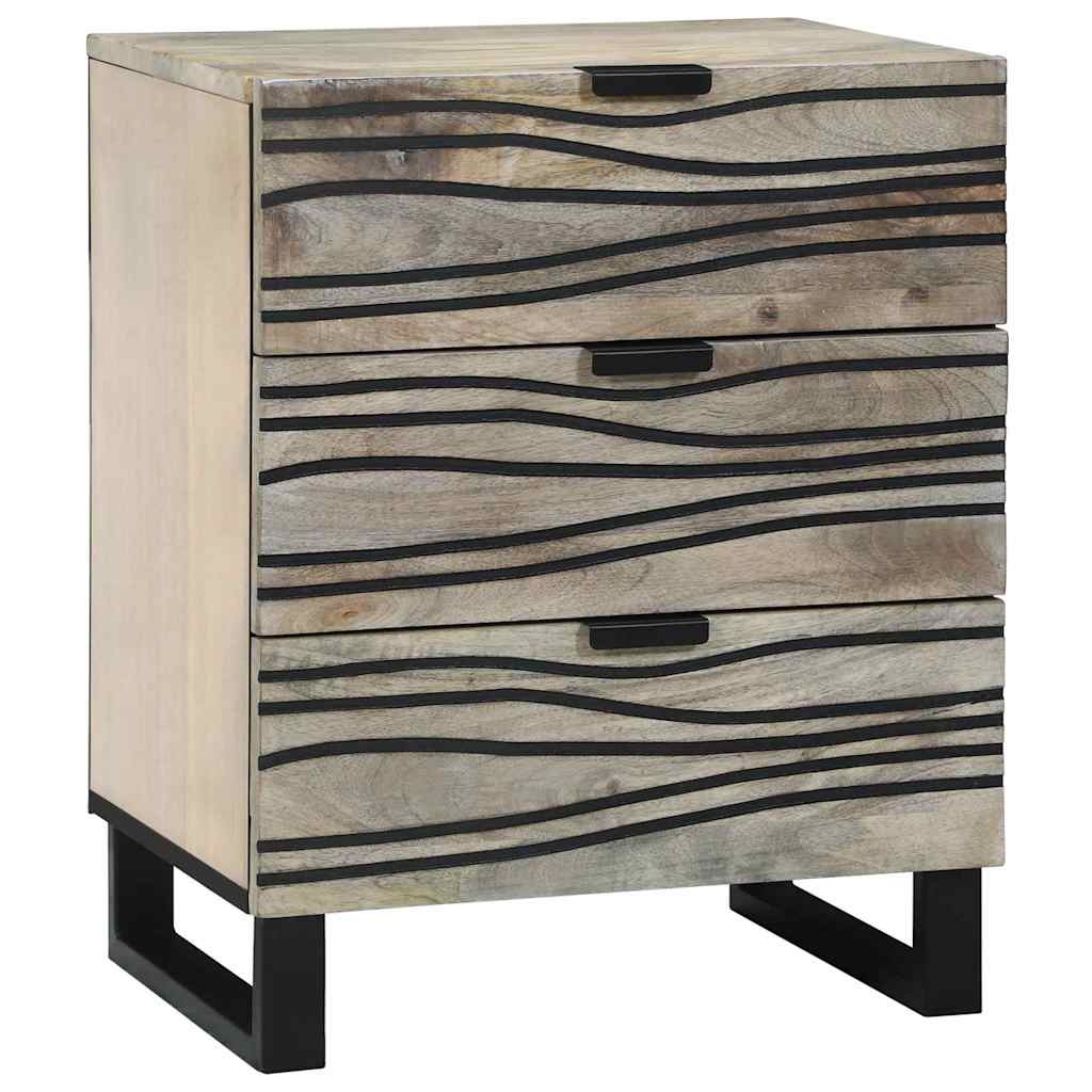 Armadio da Notte con cassetto Bianco e Nero 50 x 33 x 62 cm