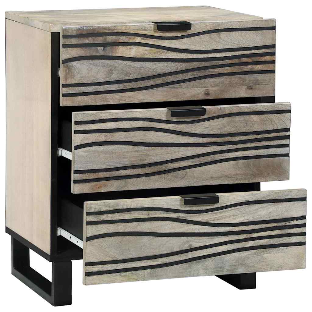 Armadio da Notte con cassetto Bianco e Nero 50 x 33 x 62 cm