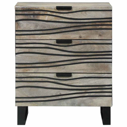 Armadio da Notte con cassetto Bianco e Nero 50 x 33 x 62 cm