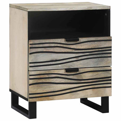 Armadio da Notte con cassetto Bianco e Nero 50 x 33 x 62 cm