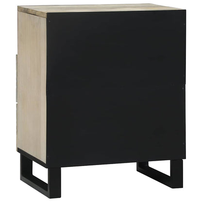 Armadio da Notte con cassetto Bianco e Nero 50 x 33 x 62 cm