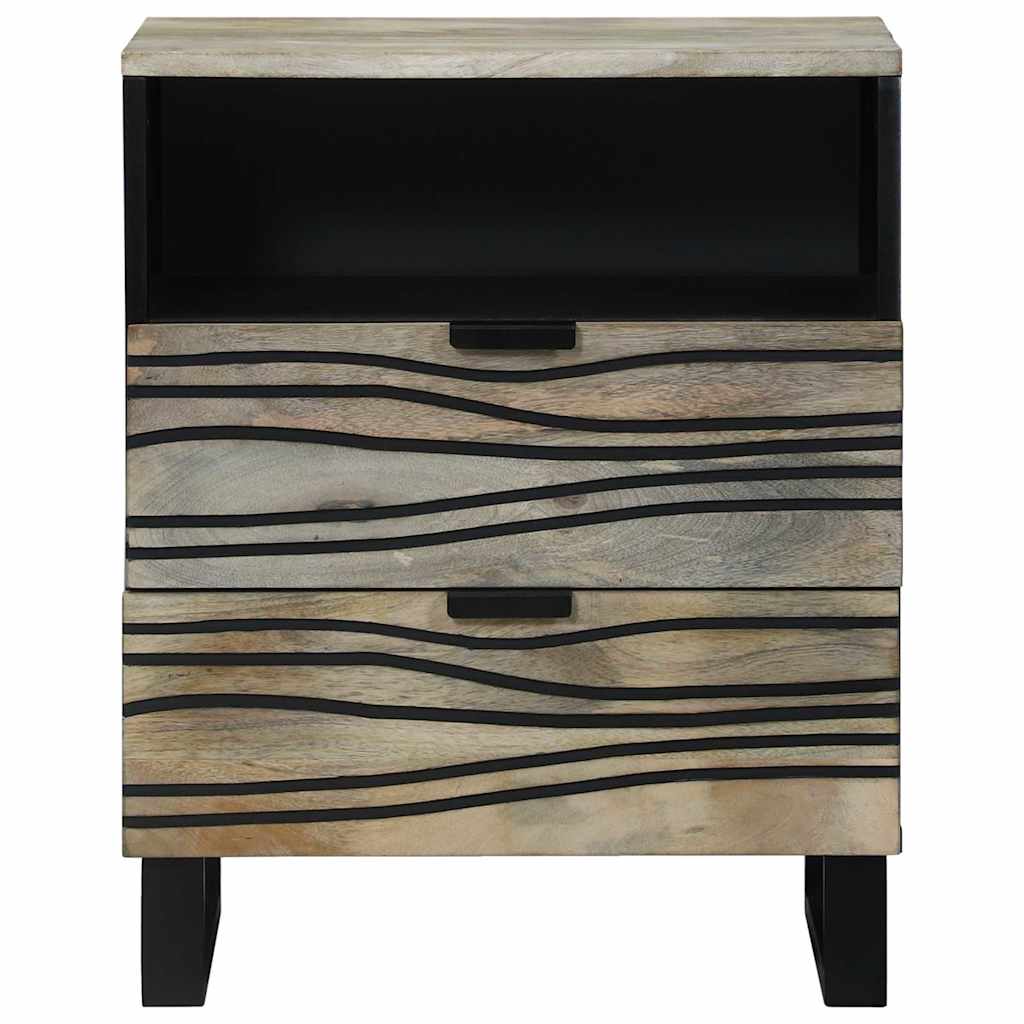 Armadio da Notte con cassetto Bianco e Nero 50 x 33 x 62 cm