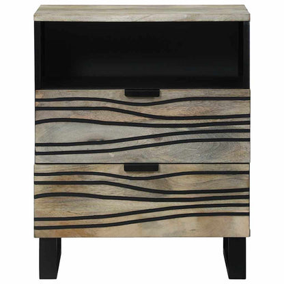 Armadio da Notte con cassetto Bianco e Nero 50 x 33 x 62 cm