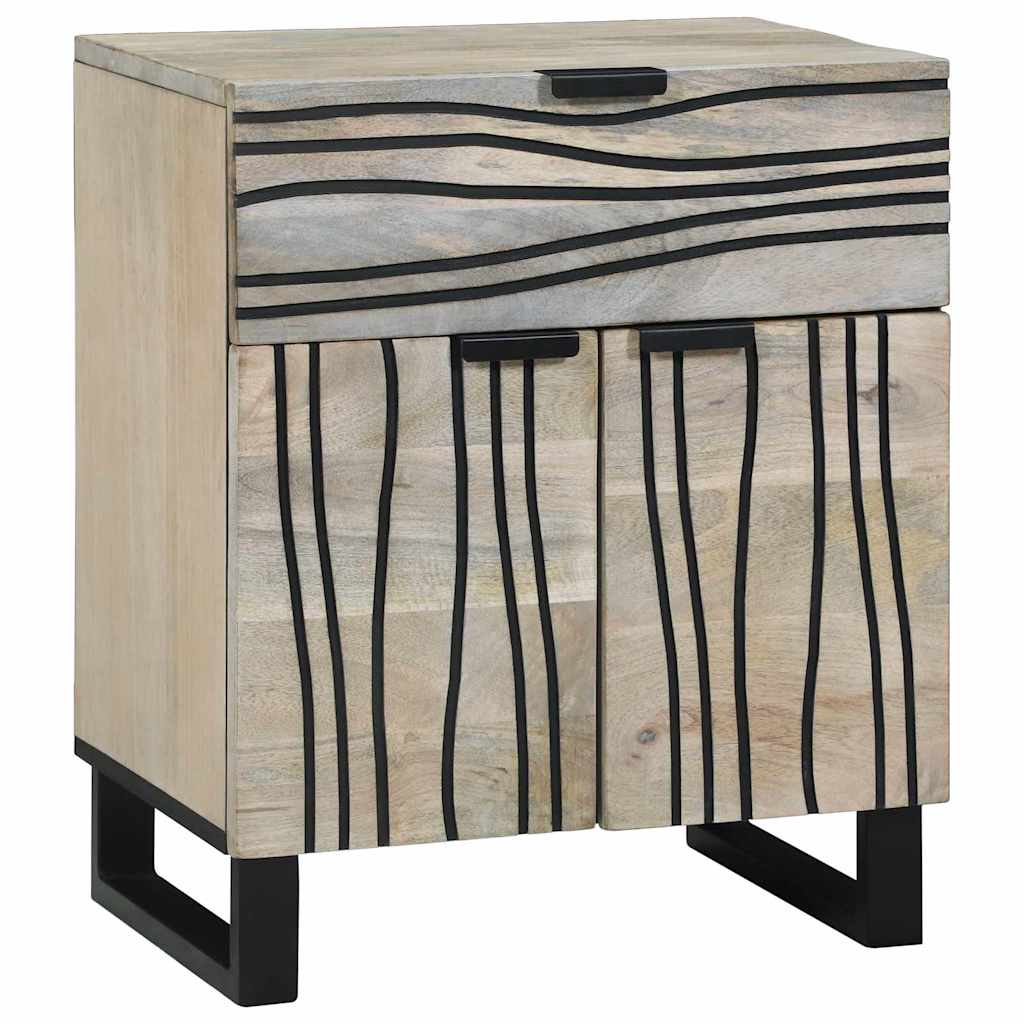 Armadio da Notte con cassetto Bianco e Nero 50 x 33 x 60 cm