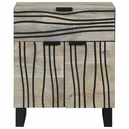 Armadio da Notte con cassetto Bianco e Nero 50 x 33 x 60 cm
