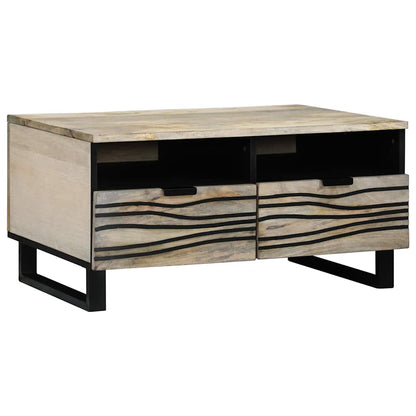 Tavolino da salotto con cassetto Beige e Nero 80 x 54 x 40 cm