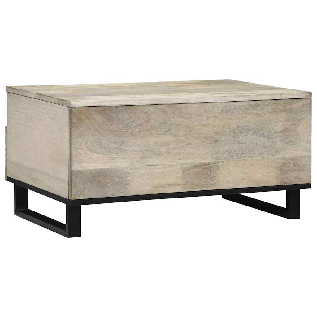 Tavolino da salotto con cassetto Beige e Nero 80 x 54 x 40 cm