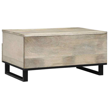 Tavolino da salotto con cassetto Beige e Nero 80 x 54 x 40 cm