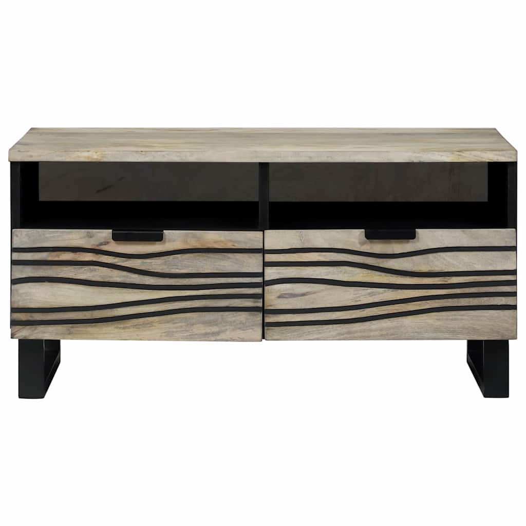 Tavolino da salotto con cassetto Beige e Nero 80 x 54 x 40 cm
