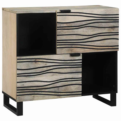 Credenza Bianco 80 x 33 x 75 cm legno massello di mango