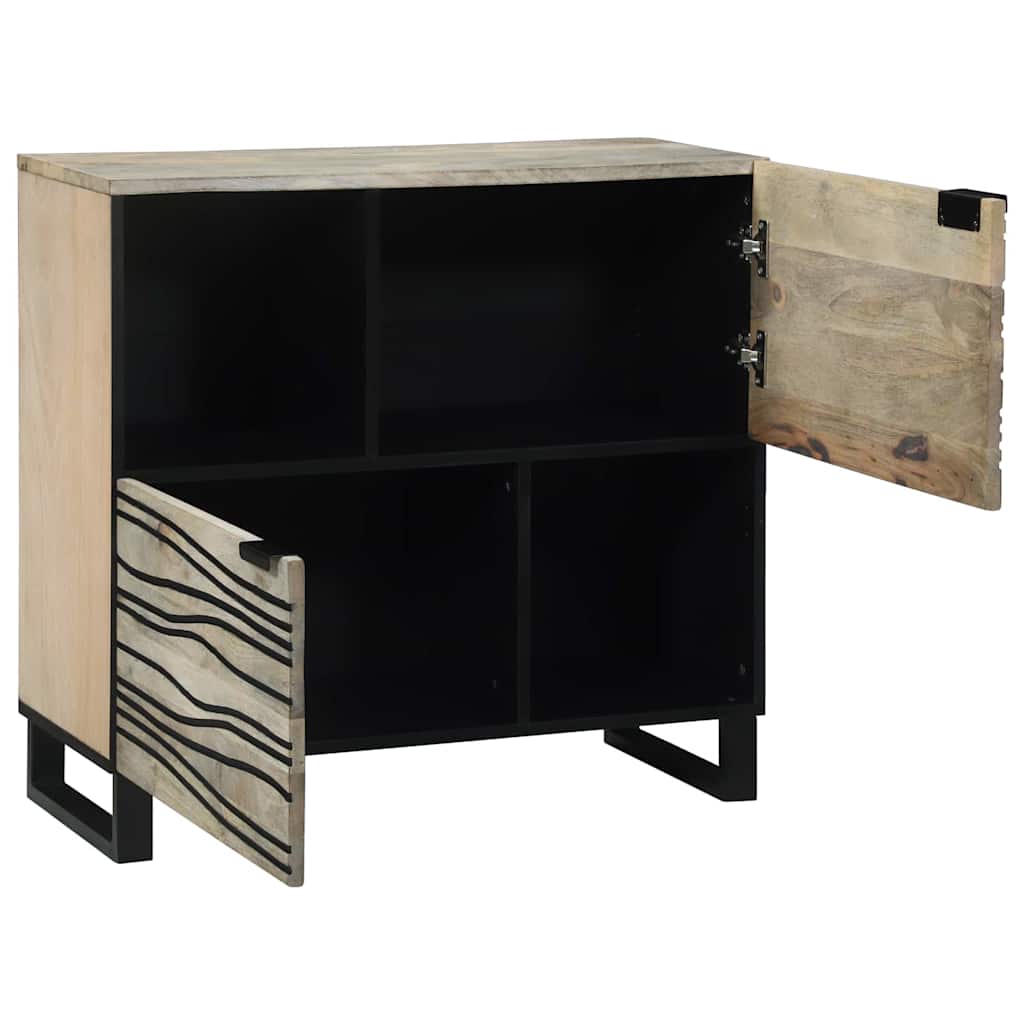 Credenza Bianco 80 x 33 x 75 cm legno massello di mango