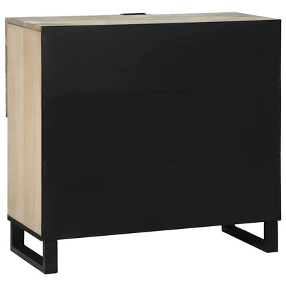 Credenza Bianco 80 x 33 x 75 cm legno massello di mango
