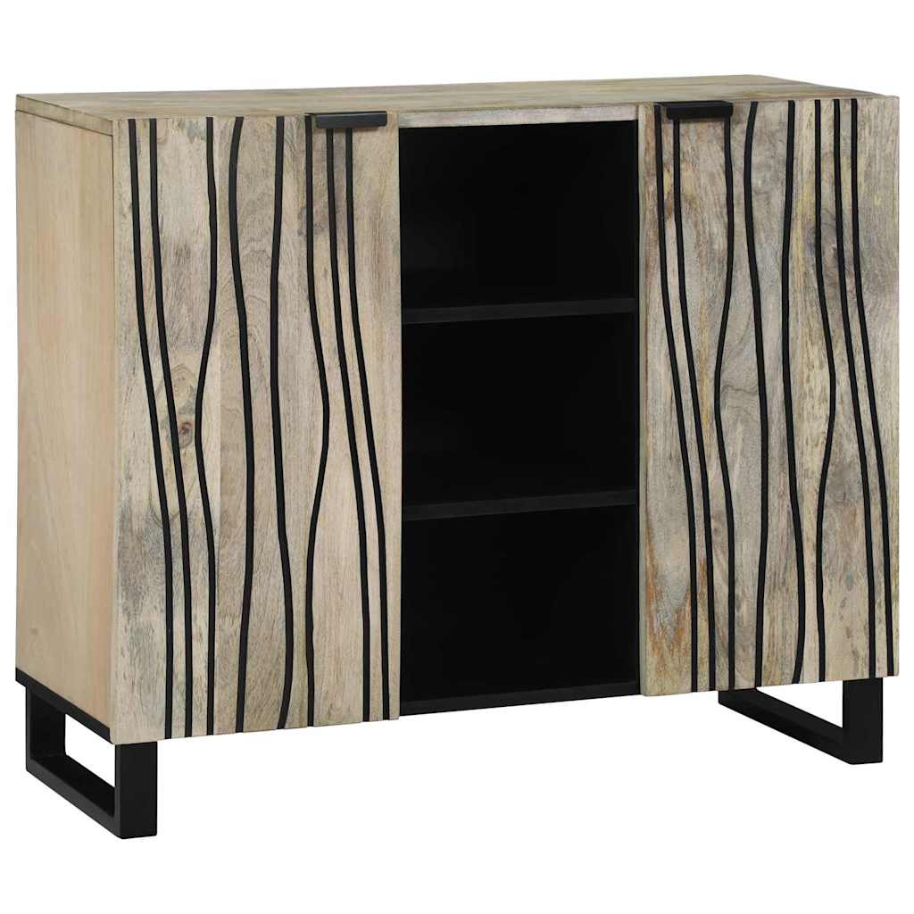 Sideboard Bianco 90 x 33 x 75 cm legno massello di mango