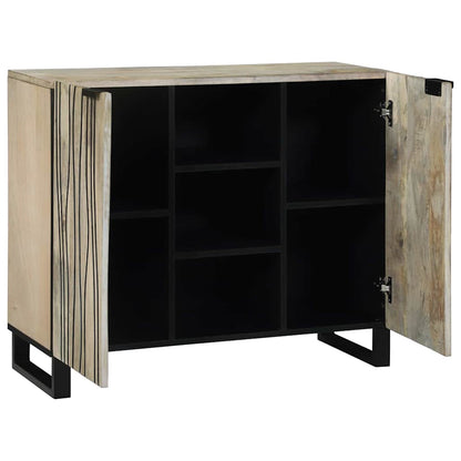 Sideboard Bianco 90 x 33 x 75 cm legno massello di mango