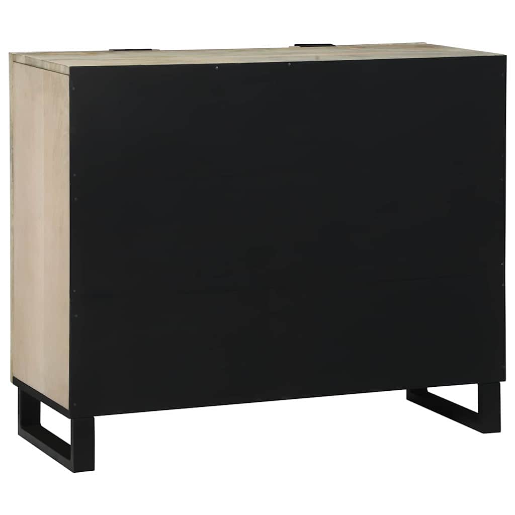Sideboard Bianco 90 x 33 x 75 cm legno massello di mango