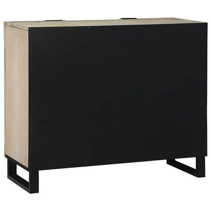 Sideboard Bianco 90 x 33 x 75 cm legno massello di mango