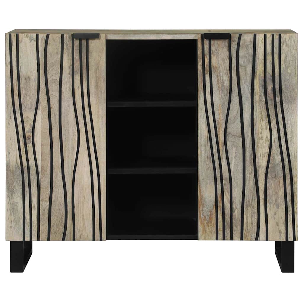 Sideboard Bianco 90 x 33 x 75 cm legno massello di mango