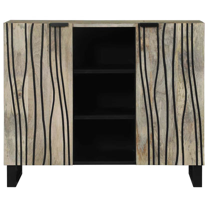 Sideboard Bianco 90 x 33 x 75 cm legno massello di mango