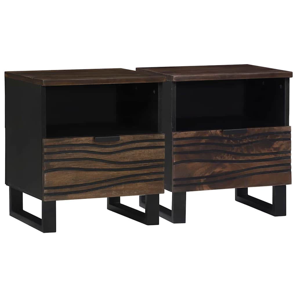 Armadio da Notte con cassetto 2 pcs Noce 40 x 33 x 46 cm