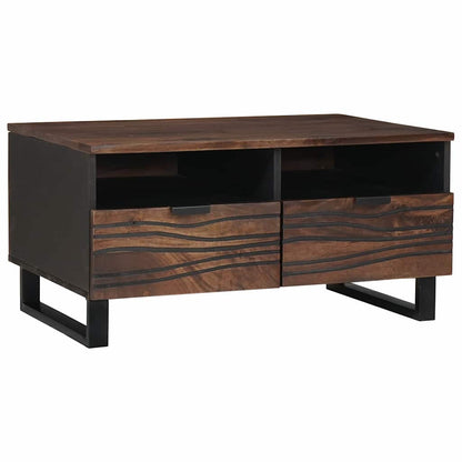 Tavolino da salotto con cassetto Marrone e Nero 80 x 54 x 40 cm