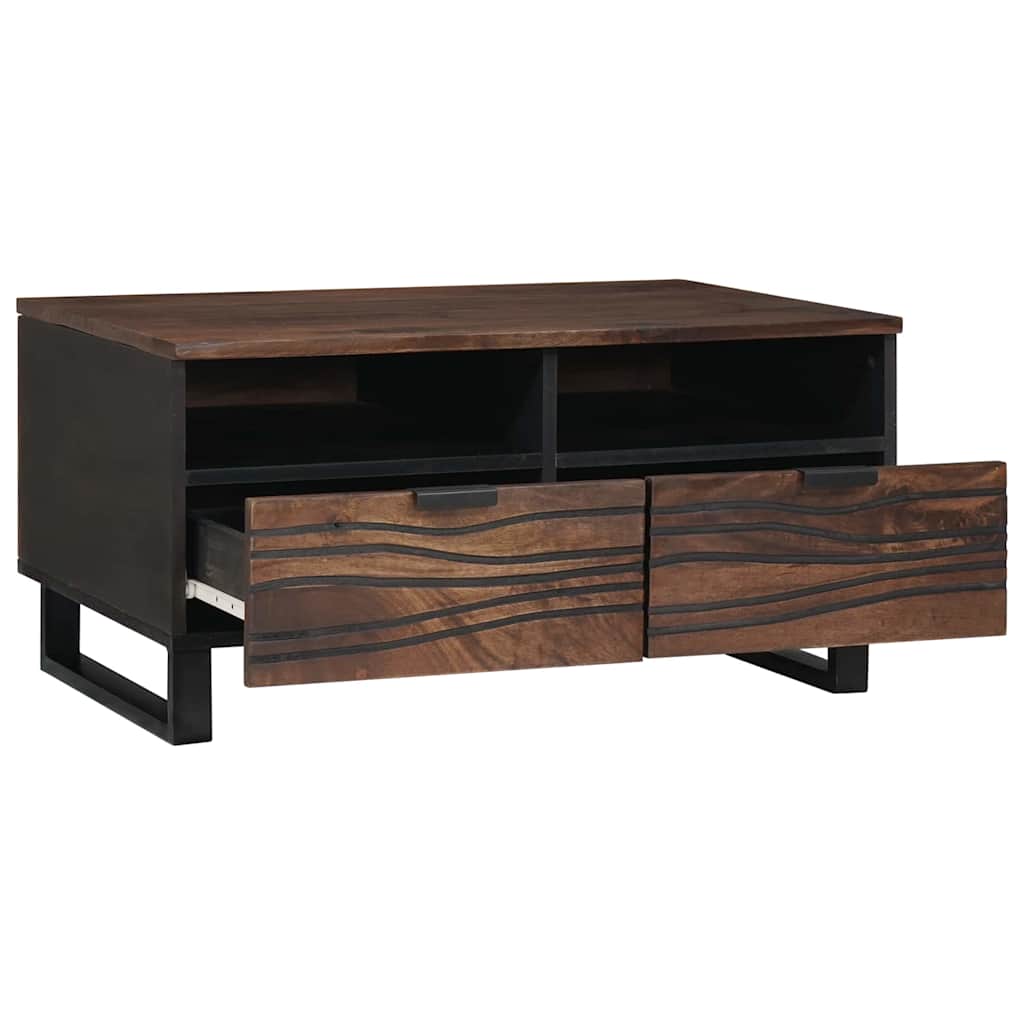 Tavolino da salotto con cassetto Marrone e Nero 80 x 54 x 40 cm
