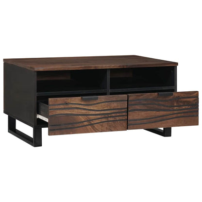 Tavolino da salotto con cassetto Marrone e Nero 80 x 54 x 40 cm