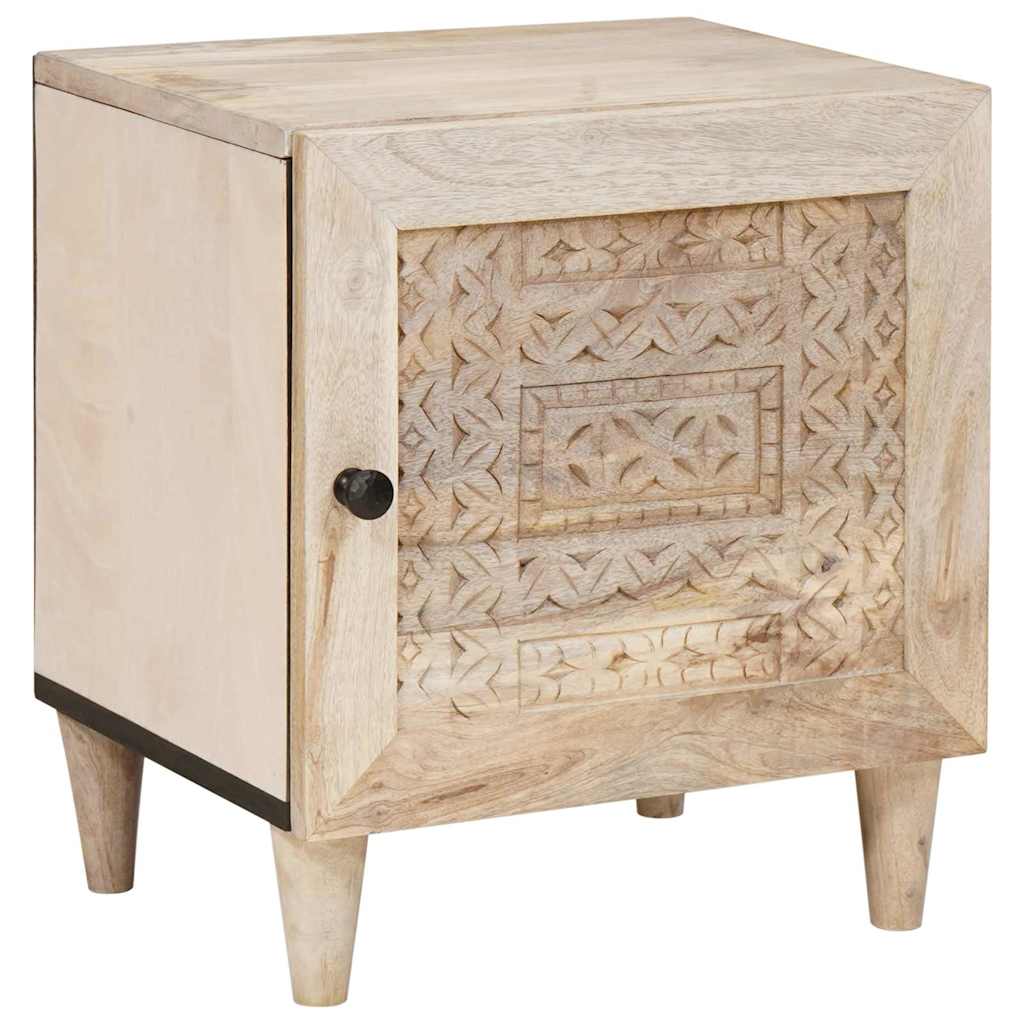 Armadio da Notte Beige 40 x 33 x 46 cm Legno massello di acacia