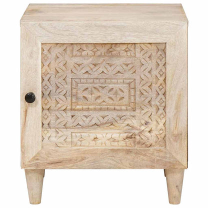 Armadio da Notte Beige 40 x 33 x 46 cm Legno massello di acacia