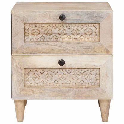Armadio da Notte Beige 40 x 33 x 46 cm Legno massello di acacia