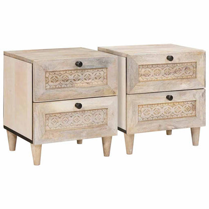 Armadio da Notte con cassetto 2 pcs Beige 40 x 33 x 46 cm