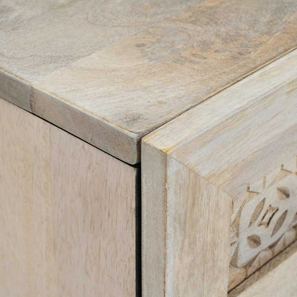 Credenza Bianco 60 x 33 x 75 cm legno massello di mango