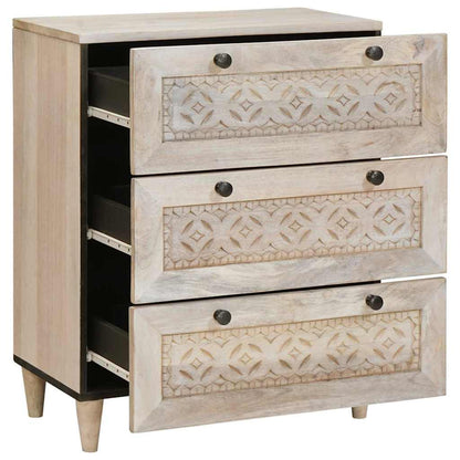 Credenza Bianco 60 x 33 x 75 cm legno massello di mango