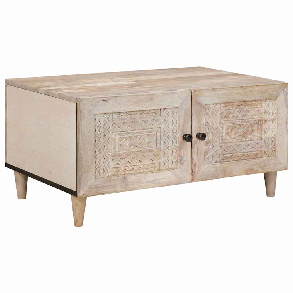 Tavolino da salotto con archiviazione Beige 80 x 50 x 40 cm