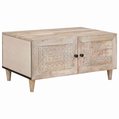 Tavolino da salotto con archiviazione Beige 80 x 50 x 40 cm