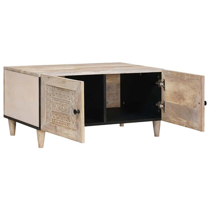 Tavolino da salotto con archiviazione Beige 80 x 50 x 40 cm