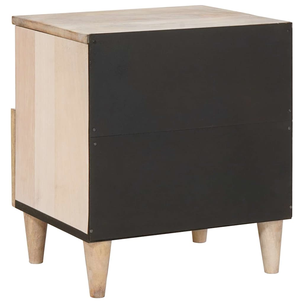 Armadio da Notte Beige 40 x 33 x 46 cm Legno massello di acacia