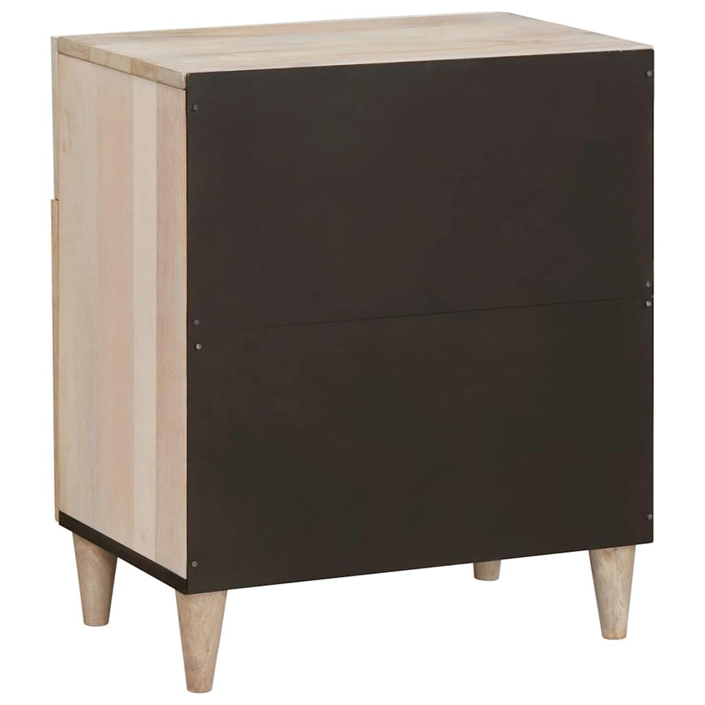Armadio da Notte Beige 50 x 33 x 60 cm Legno massello di acacia