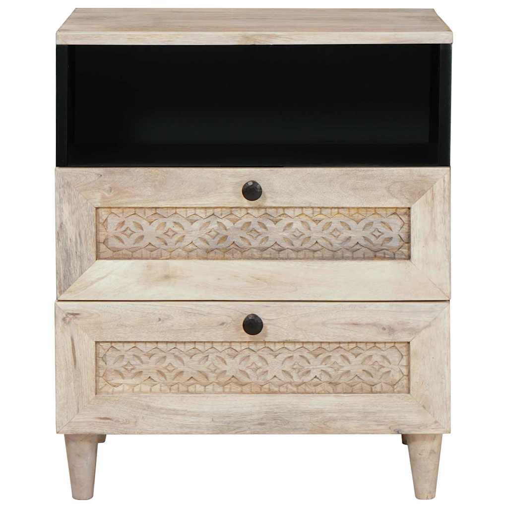 Armadio da Notte Beige 50 x 33 x 62 cm Legno massello di acacia