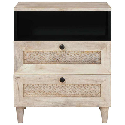 Armadio da Notte Beige 50 x 33 x 62 cm Legno massello di acacia