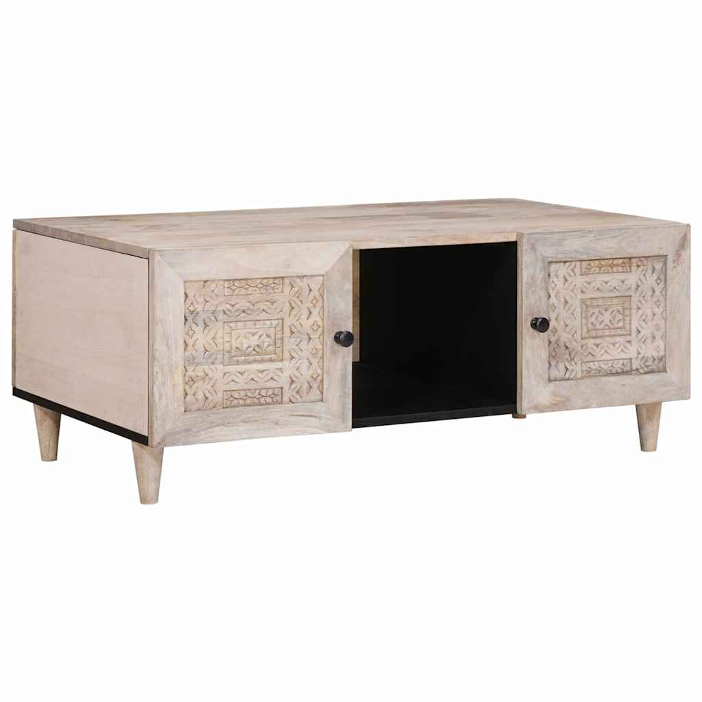 Tavolino da salotto con lo scaffale Beige 100 x 54 x 40 cm