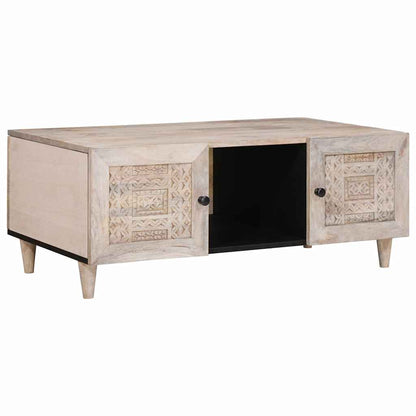 Tavolino da salotto con lo scaffale Beige 100 x 54 x 40 cm