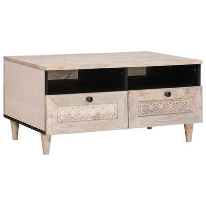 Tavolino da salotto con cassetto Bianco 80 x 54 x 40 cm