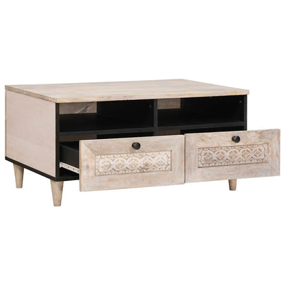 Tavolino da salotto con cassetto Bianco 80 x 54 x 40 cm