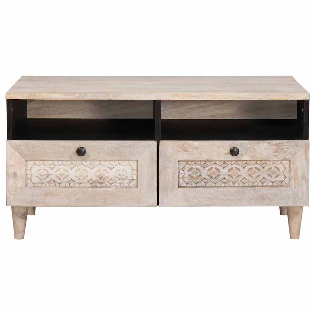 Tavolino da salotto con cassetto Bianco 80 x 54 x 40 cm