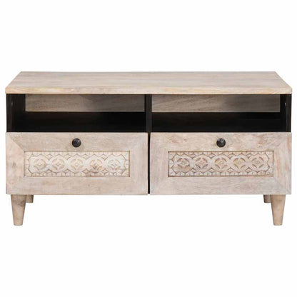 Tavolino da salotto con cassetto Bianco 80 x 54 x 40 cm