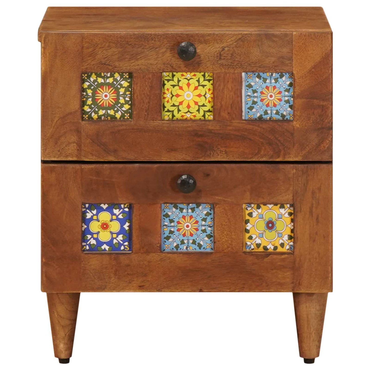 Armadio da Notte con cassetto 2 pcs Marrone 40 x 33 x 46 cm