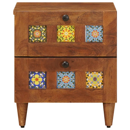 Armadio da Notte con cassetto 2 pcs Marrone 40 x 33 x 46 cm