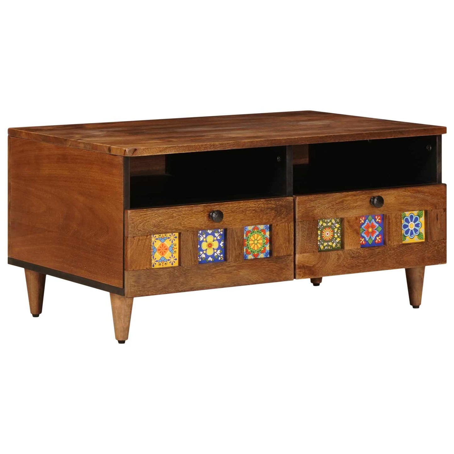 Mobile TV Noce 70 x 33 x 46 cm Legno di mango massello